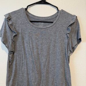 Aerie Heather Gray Ruffle Sleeve Tee